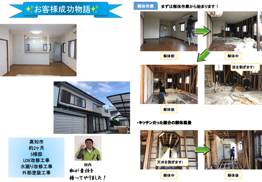 お家の傾きを直したLDK＆水廻り改修工事!!